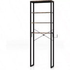 Scaffale da bagno sopra il WC a 4 ripiani, organizer industriale con porta carta igienica e gancio, multifunzionale autoportante