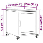 vidaXL Comodino Acciaio Laminato a Freddo 36 x 39 x 43,5 cm