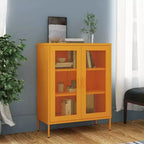 vidaXL Mobile Contenitore Giallo Senape Acciaio 80x35x101 cm