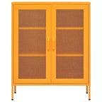 vidaXL Mobile Contenitore Giallo Senape Acciaio 80x35x101 cm
