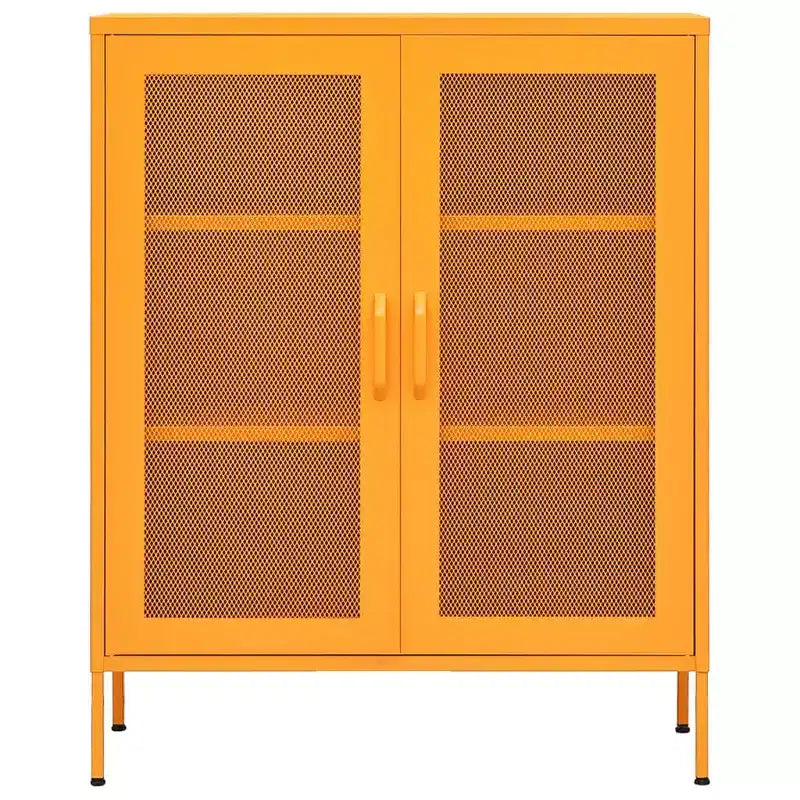 vidaXL Mobile Contenitore Giallo Senape Acciaio 80x35x101 cm