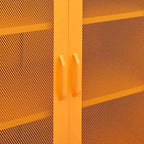 vidaXL Mobile Contenitore Giallo Senape Acciaio 80x35x101 cm