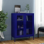 vidaXL Mobile Contenitore Giallo Senape Acciaio 80x35x101 cm