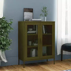 vidaXL Mobile Contenitore Giallo Senape Acciaio 80x35x101 cm