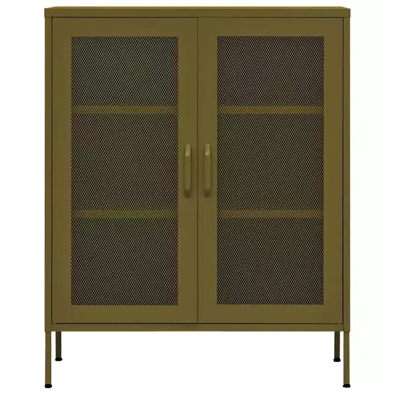 vidaXL Mobile Contenitore Giallo Senape Acciaio 80x35x101 cm