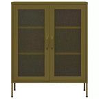 vidaXL Mobile Contenitore Giallo Senape Acciaio 80x35x101 cm