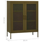 vidaXL Mobile Contenitore Giallo Senape Acciaio 80x35x101 cm