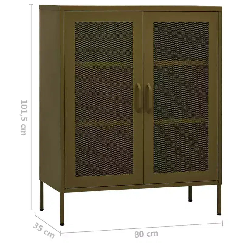 vidaXL Mobile Contenitore Giallo Senape Acciaio 80x35x101 cm