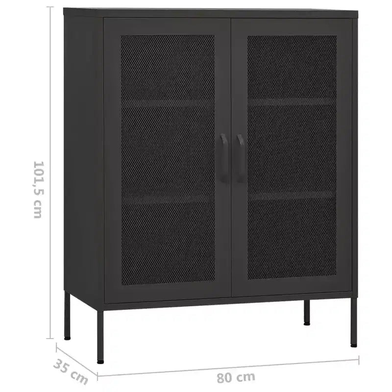 vidaXL Mobile Contenitore Giallo Senape Acciaio 80x35x101 cm