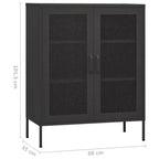 vidaXL Mobile Contenitore Giallo Senape Acciaio 80x35x101 cm