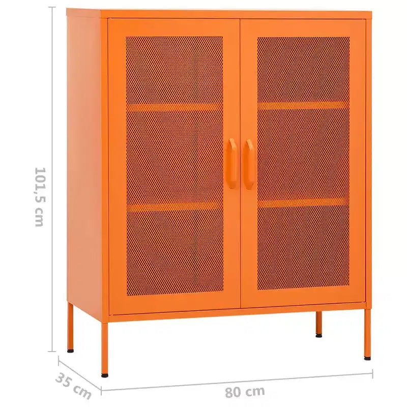 vidaXL Mobile Contenitore Giallo Senape Acciaio 80x35x101 cm
