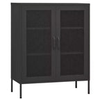 vidaXL Mobile Contenitore Giallo Senape Acciaio 80x35x101 cm