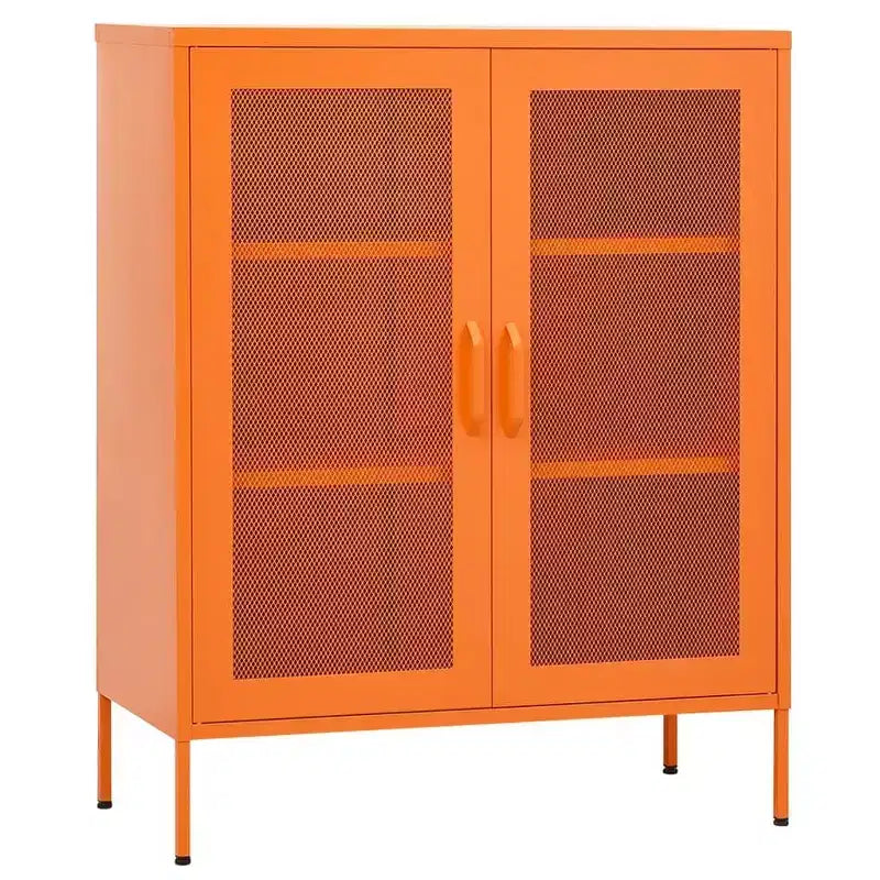 vidaXL Mobile Contenitore Giallo Senape Acciaio 80x35x101 cm