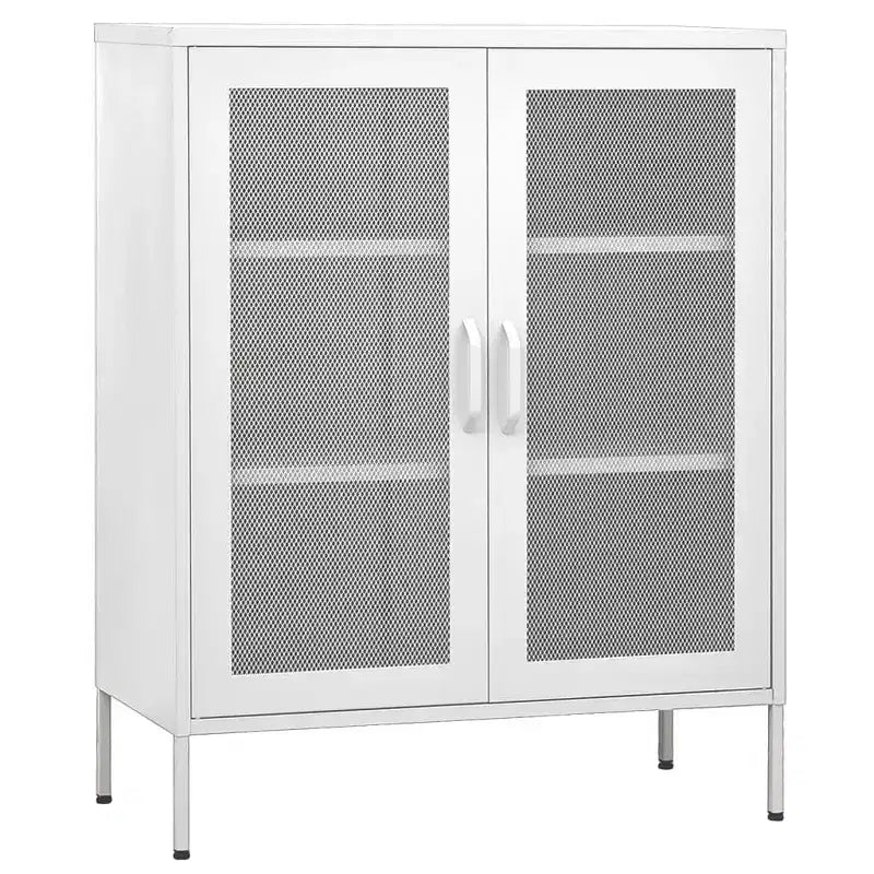 vidaXL Mobile Contenitore Giallo Senape Acciaio 80x35x101 cm