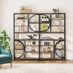 Lantine Bookshelf, Librerie Etagere Industriali a 8 Livelli, Scaffali per Libri da Esposizione Alti 77 Pollici, Scaffale in Legno con Struttura in Metallo per Ufficio Domestico