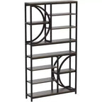 Lantine Bookshelf, Librerie Etagere Industriali a 8 Livelli, Scaffali per Libri da Esposizione Alti 77 Pollici, Scaffale in Legno con Struttura in Metallo per Ufficio Domestico