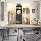 Besiost 25 - Sistema per Armadio con Specchio 96 W, Organizer per Armadio con Ripiani
