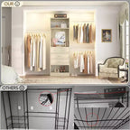 Besiost 25 - Sistema per Armadio con Specchio 96 W, Organizer per Armadio con Ripiani