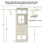 Besiost 25 - Sistema per Armadio con Specchio 96 W, Organizer per Armadio con Ripiani