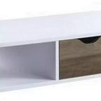 Tavolo Royal Hampton con piano in melaminico e 1 cassetto, bianco