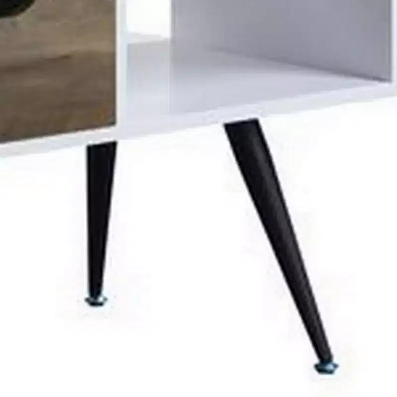 Tavolo Royal Hampton con piano in melaminico e 1 cassetto, bianco