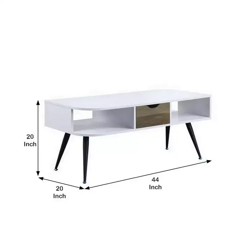 Tavolo Royal Hampton con piano in melaminico e 1 cassetto, bianco