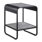 Tavolino moderno Royal Hampton da 21 pollici con ripiani aperti, legno, grigio, nero