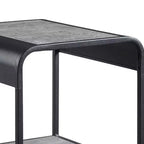 Tavolino moderno Royal Hampton da 21 pollici con ripiani aperti, legno, grigio, nero