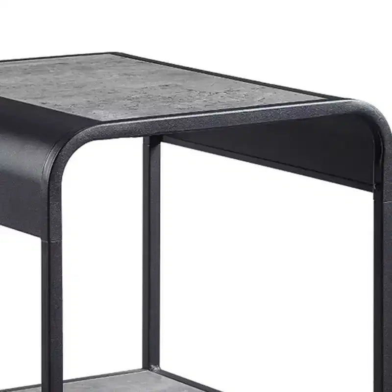 Tavolino moderno Royal Hampton da 21 pollici con ripiani aperti, legno, grigio, nero