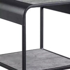 Tavolino moderno Royal Hampton da 21 pollici con ripiani aperti, legno, grigio, nero