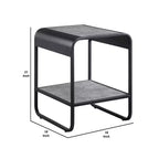 Tavolino moderno Royal Hampton da 21 pollici con ripiani aperti, legno, grigio, nero