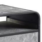 Tavolino Royal Hampton 22 pollici moderno in legno, 1 cassetto, maniglie in metallo, grigio, nero