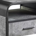 Tavolino Royal Hampton 22 pollici moderno in legno, 1 cassetto, maniglie in metallo, grigio, nero