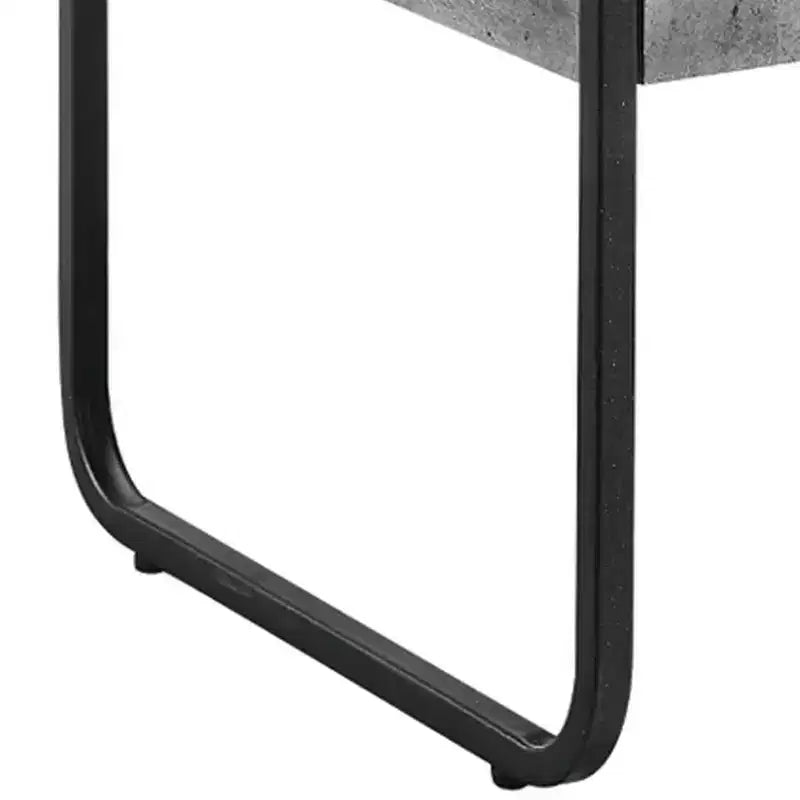 Tavolino Royal Hampton 22 pollici moderno in legno, 1 cassetto, maniglie in metallo, grigio, nero