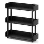 Costway Scaffale a 3 Ripiani 1/2 Pezzi con Kit Anti-Ribaltamento, Mobile Contenitore Industriale per Soggiorno Marrone Rustico e Nero