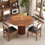 Set di 2 sedie da pranzo Costway in legno con struttura in legno di gomma e sedile imbottito in similpelle