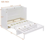 Letto a scomparsa Luxystar Full Size con ampi cassetti portaoggetti, letto a parete salvaspazio, facile montaggio per camera degli ospiti, appartamenti e ufficio