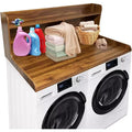 COZONY 2 Tier Washer Dryer Countertop with 2.75 Raised Edge Rails, Waterproof Wood Laundry Top Protector with Anti-Slip Pads