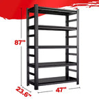 Scaffale industriale in metallo Clihome da 87 pollici, unità di scaffalatura con capacità di 3000 libbre, per magazzino, garage, ripiani di stoccaggio con montaggio facile senza bulloni e senza attrezzi