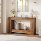 Console Table for Entryway, Wood Farmhouse Console Table for Living Room, 2-Tier Large Sofa Table with Storage, Wooden Entryway Entry Table