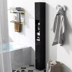 Costway Armadietto Alto e Stretto per Bagno con Cassetto e Ripiani Regolabili