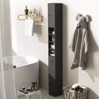 Costway Armadietto Alto e Stretto per Bagno con Cassetto e Ripiani Regolabili