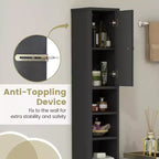 Costway Armadietto Alto e Stretto per Bagno con Cassetto e Ripiani Regolabili