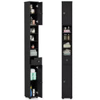 Costway Tall Slim Bathroom Storage Cabinet Linen Tower w/Drawer Adjustable Shelves