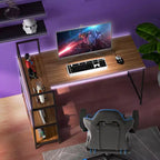 Scrivania per computer a L Costway da 150 cm, scrivania angolare reversibile con scaffali aperti, scrivania per PC portatile Nera/Bianca + Naturale/Nera + Noce
