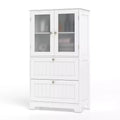 Costway Bathroom Floor Storage Cabinet Freestanding Cupboard Pantry w/ 2 Drawers