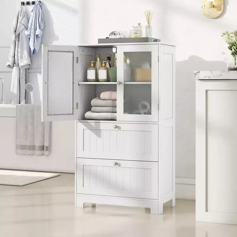 Mobiletto da bagno Costway con cassetti e scaffali, armadietto da terra indipendente