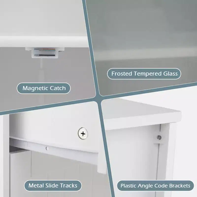 Mobiletto da bagno Costway con cassetti e scaffali, armadietto da terra indipendente