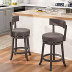 Costway Set di 2 sedie da bancone da 26" con schienale girevole a 360° e seduta imbottita