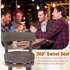Costway Set di 2 sedie da bancone da 26" con schienale girevole a 360° e seduta imbottita